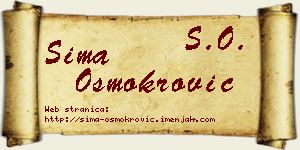 Sima Osmokrović vizit kartica